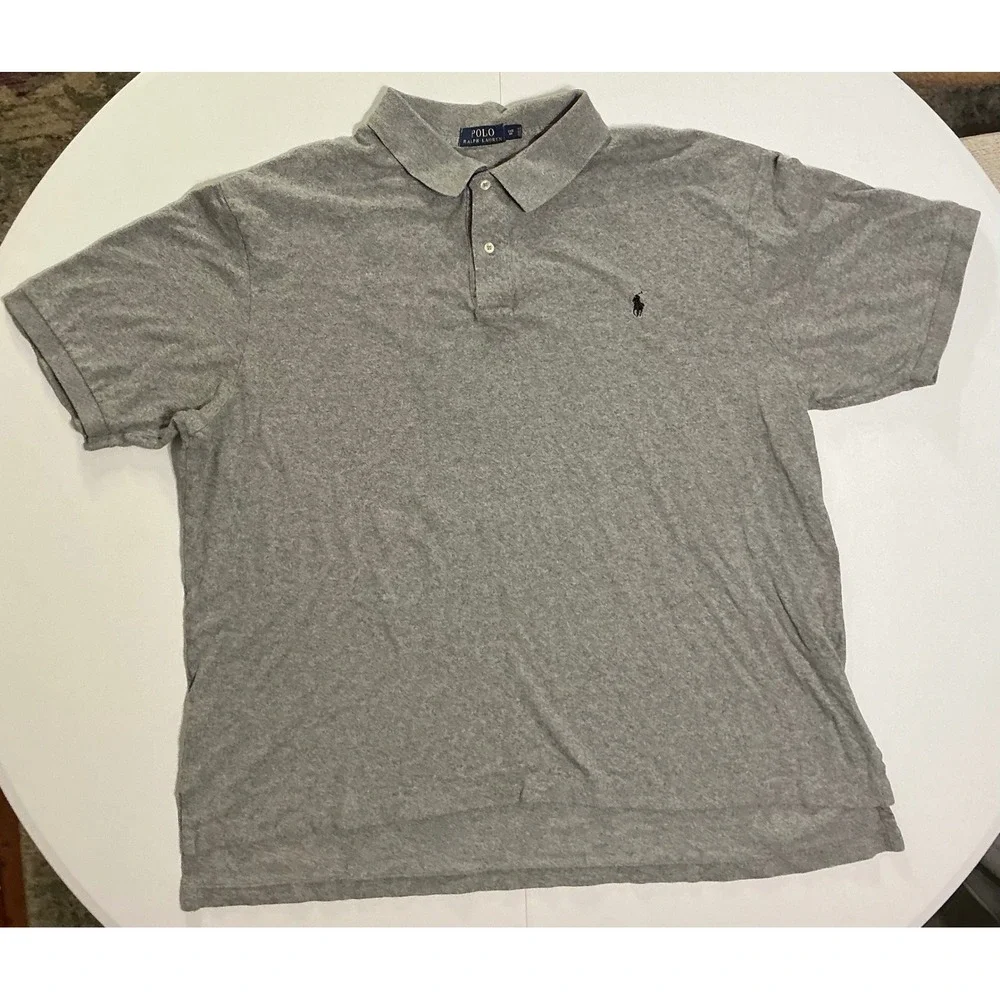 Polo Ralph Lauren Polo Mens 3XB Gray‎ Short Sleeve Classic Pony Preppy Casual